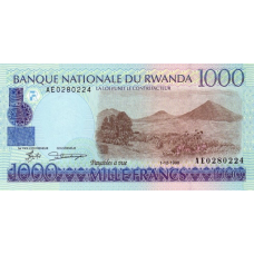 P27a Rwanda 1000 Francs Year 1998